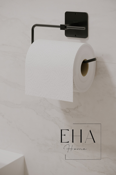 EHA HOME Yapışkanlı Siyah Kare Açık Tuvalet Kağıtlığı Wc Kağıtlık Tuvalet Kağ...