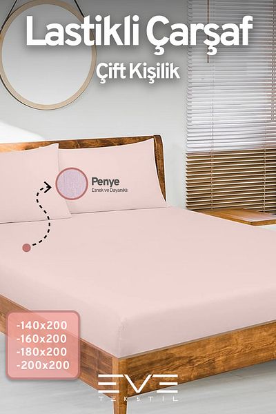 Eve Tekstil Fitted High Quality Combed Cotton Fabric Double Fitted Sheet