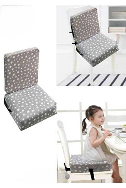 mc.pierobaby Μαξιλάρι ανύψωσης καρέκλας με πλάτη 10 cm Μαξιλάρι καρέκλας φαγητού Μαξιλάρι ανύψωσης καρέκλας Γκρι