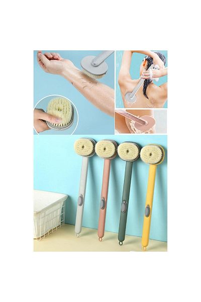 BORA HOME Long Shower Brush - Exfoliating Brush with Shampoo and Shower Gel Chamber