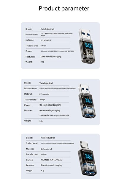 LivX Revolution USB 3.2  to Type C Dönüştürücü 60W 10Gbps Veri Transferi Dijital Ekran OTGGF