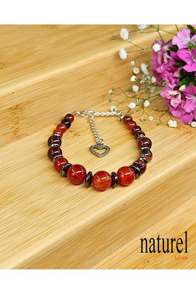 Naturel Tılsım Agate Natural Stone Women's Bracelet