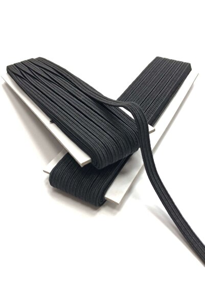 Kezban Tekstil NAZARONE Siyah 1 Cm Eninde 10 Metre Yassı Lastik Bel Paça Lastiği
