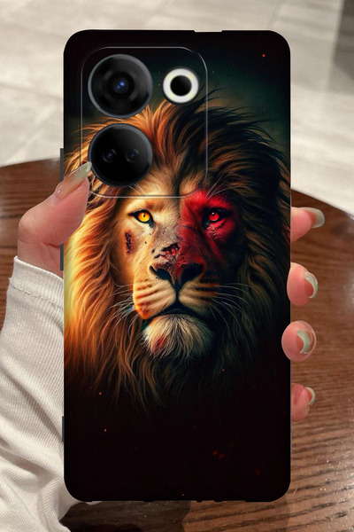 TECNO Camon 20 Pro Futbol Takımı - Aslan Desenli Kamera Korumalı HD Baskılı Silikon Kılıf