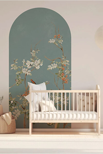 Kt Grup Bahar Çiçekleri ve Kuşlar Boho Kemer Arch Modern Duvar Sticker