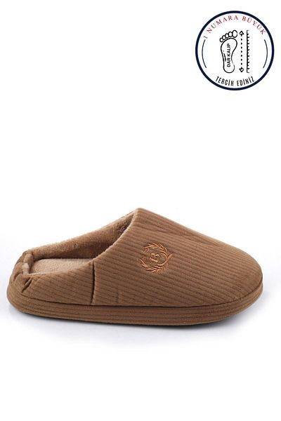 Papuçsepeti Shoe Basket 2488 Men's Winter Home Carpet Guest Slippers