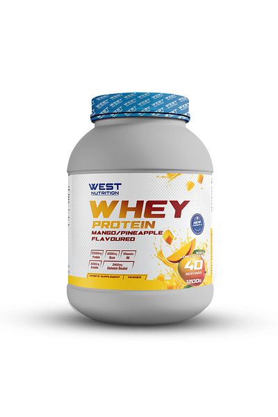 West Nutrition Whey Protein Powder with Mango&Pineapple Flavor - 1200Gr, 40 Serve