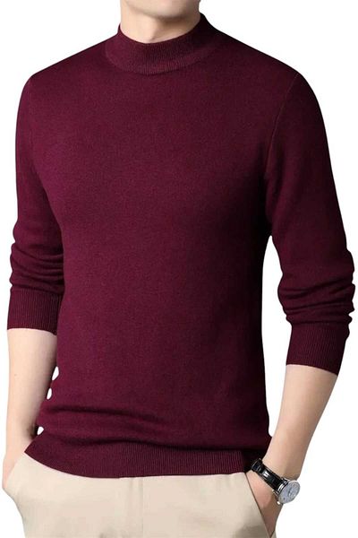 Mood Agenda 3-Piece Men's Non-Pilling Half-Throat Knitwear Sweater Half Fisherman Knitwear Sweater