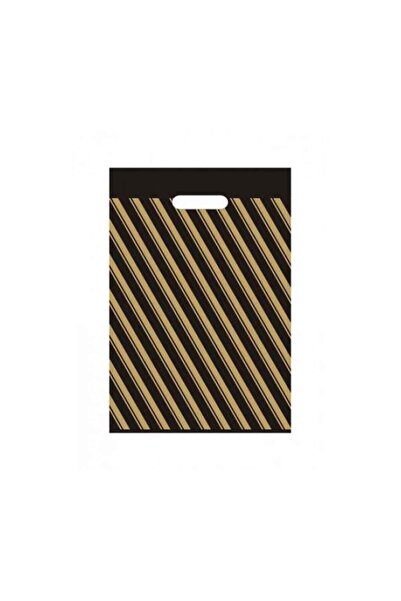 MG HOME NO-0 1 PAKET Mağaza Poşeti Çizgili Siyah Poşet 100 ADET 1 PAKET Takviyeli Poşet ÖLÇÜ 20X30