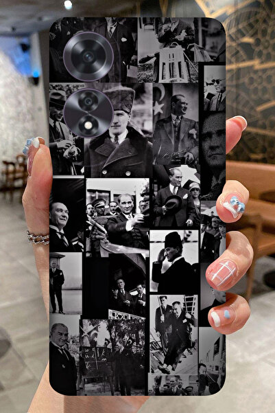 OPPO A60 Atatürk Desenli Kamera Korumalı HD Baskılı Silikon Kılıf