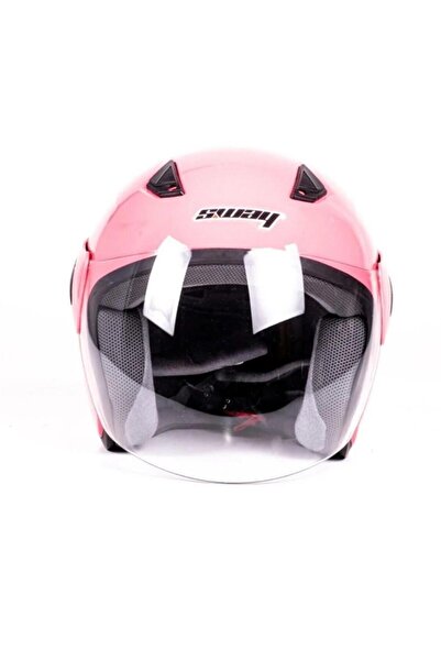 Sway Xbyc 700 Yarı Camlı Elektrikli Bisiklet Motosiklet Ve Scooter Kaskı M Beden Pembe