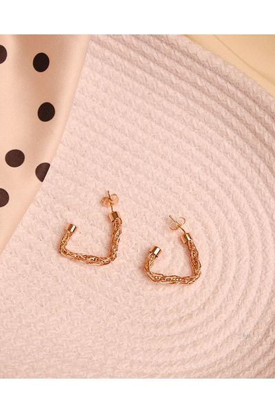 Lekka Design Women's Non-Tarnish Steel Twist Asymmetric Earrings