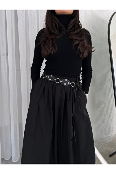 coaksco Kadın Baklava Desen Bağlama ve Halka Detaylı Kemer