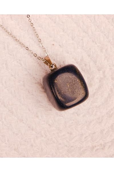 Lekka Design Lapis Lazuli Natural Stone Non-Tarnish Steel Women's Necklace
