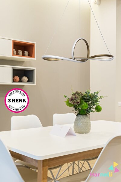 Harnelli 3 Renk Yanabilen Yemek Masası Üstü Modern Ledli Avize