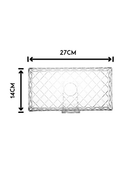 Dania Rectangular glass serving plate with squares 27*14 cm