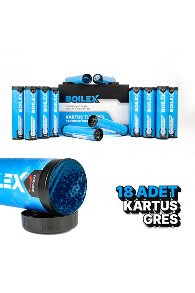 BOILEX Yüksek Sıcaklık Performans Kartuş Tüp Gres - Mavi Gres Yağı - 18 Adet ...