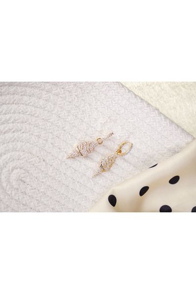 Lekka Design Women's Non-Tarnish Steel Luxury Zircon Stone Ice Cream Earrings Jewelry Accessory