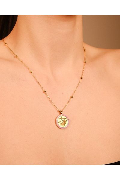Lekka Design VIP Series Steel Women's Purple Enameled Sky Moon Necklace