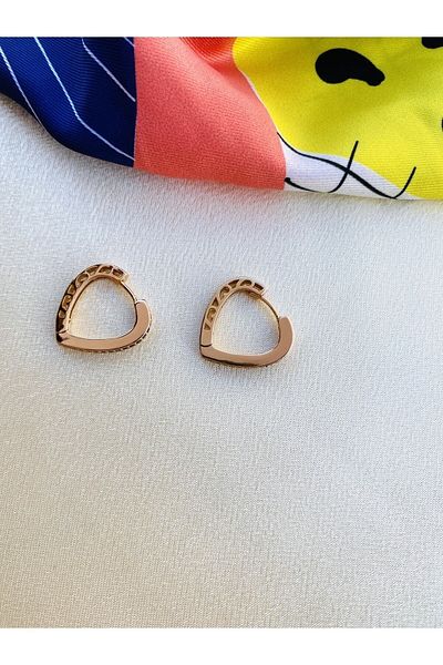 Lekka Design VIP Series Steel Women's Navy Blue Stone Luxury Thin Heart Earrings