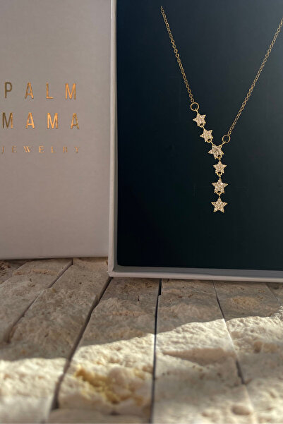 PALMMAMA Yılbaşı Zarif Yıldız Gold Paslanmaz Çelik Yeni Enerjisi Hediye Kolye
