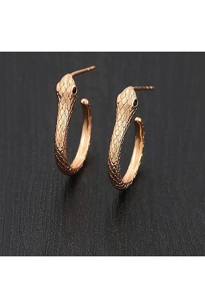 Lekka Design Women's Non-Tarnish Steel Luxury Snake Earrings Vip Jewelry