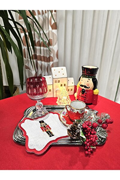 nebudeco Yılbaşı Serisi Nutcracker, Fındıkkıran Nakışlı Kokteyl Peçetesi , Ka...