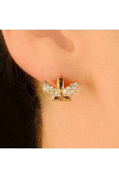 Lekka Design Kadın Kararmaz Çelik Lüks Zirkon Taşlı Yusufçuk Küpe Takı