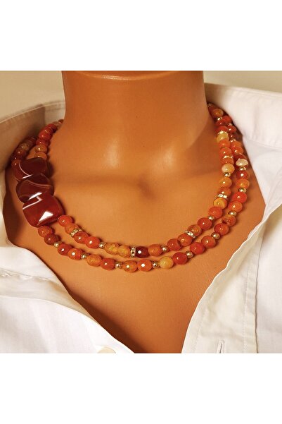 Asteria Elite قلادة العقيق من السلسلة المميزة - مزيج من الشفاء والزرافة