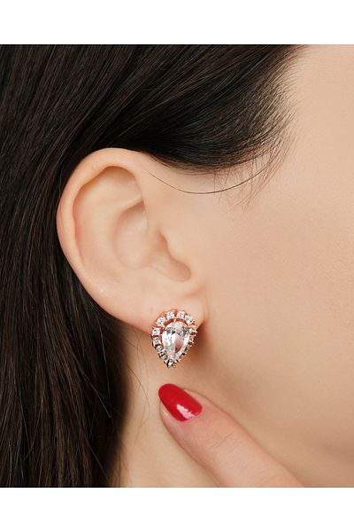 Lekka Design Women's Non-Tarnish Steel Luxury Jewelry Drop Zircon Stone Stylish Evening Dress Earrings