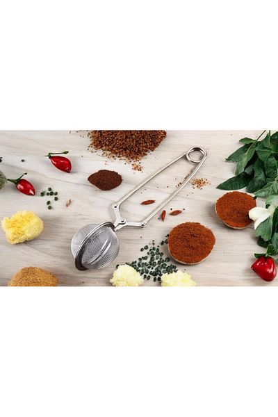 Rapithwin 2Pcs Stainless Steel Herbal Tea Linden Brewing Strainer with Tongs Tea Strainer