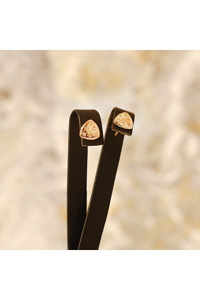Lekka Design Women's Non-Tarnish Steel Luxury Tiny Starry Oval Triangle Earrings