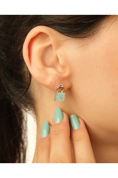 Lekka Design VIP Series Steel Luxury Jewelry Mint Colored Zircon Stone Evening Dress Earrings