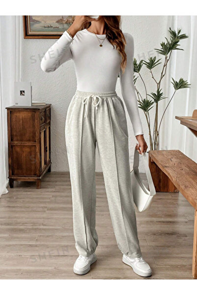 CAONNES GRAY EasyMove - Pantaloni de trening largi, cu croială lejeră, din ma...