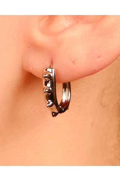 Lekka Design Women's Jewelry Non-Tarnish Steel Luxury Silver Colored Combination Oval Earrings