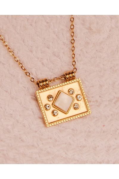 Lekka Design VIP Series Steel Women's Pearlescent Envelope Necklace