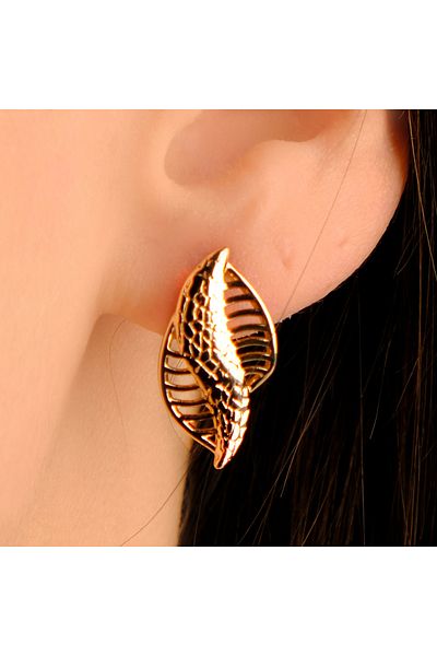 Lekka Design Women's Leaf Steel Earrings