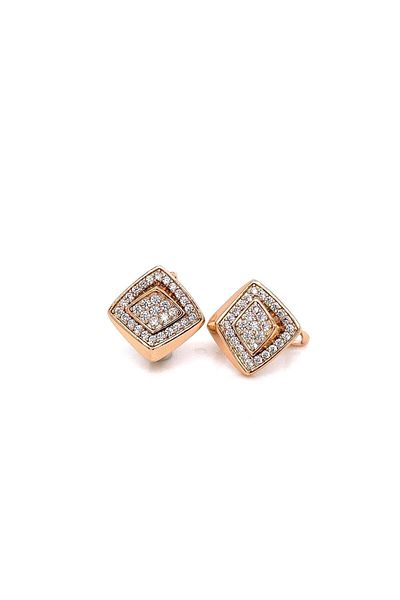 Lekka Design VIP Series Steel Women's Zircon Stone Quadrilateral Luxury Earrings