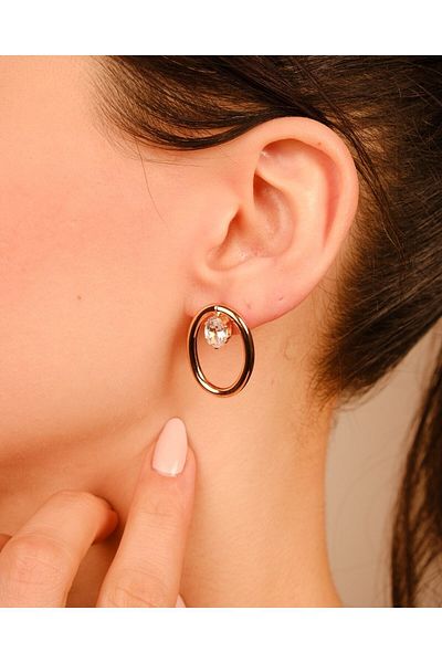 Lekka Design Women's Non-Tarnish Steel Luxury Jewelry Single Stone Evening Dress Earrings