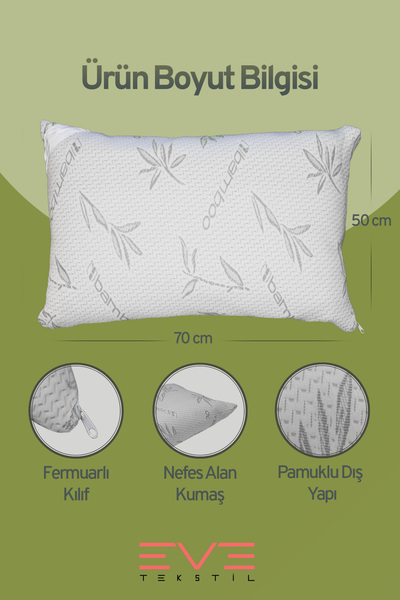 Eve Tekstil 10 штук Bamboo Grey Series з чохлом на блискавці, можна прати, гіпоалергенні силіконові волокна, розмір 50x70 см, 800