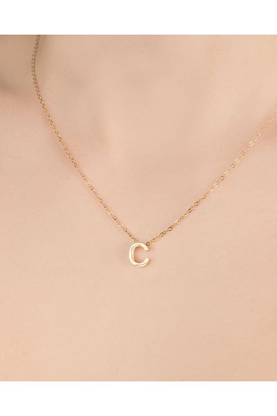 Lekka Design Women's Non-Tarnish Steel Jewelry Letter C Necklace