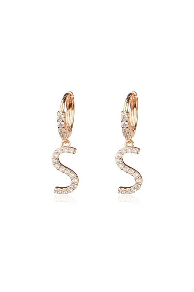 Lekka Design Women's Non-Tarnish Steel Luxury Small S Letter Earrings