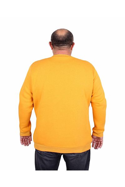 MocGrande Ανδρικό φούτερ μεγάλου μεγέθους - 3ip London 24208 MUSTARD, μηδενικός λαιμός