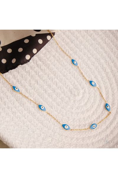Lekka Design Women's Anti-Tarnish Steel Eye Necklace