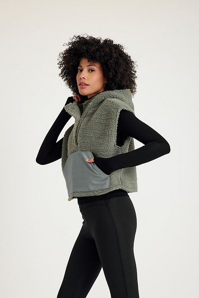 Scorp Vestă de pluș pentru femei Melody Casual kaki