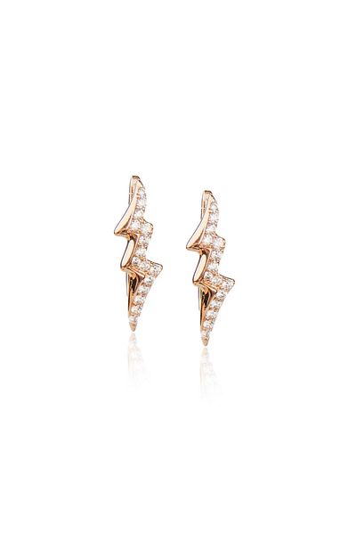 Lekka Design Women's Non-Tarnish Steel Luxury Jewelry Zircon Stone Lightning Earrings