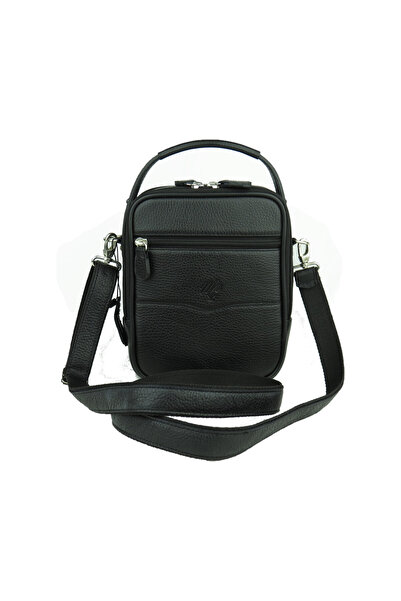 MÇ DERİ Men's Hand and Shoulder Strap Leather Bag Floater Patterned Genuine L...