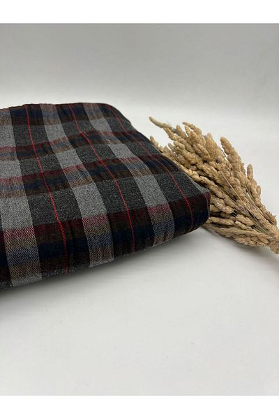 Kumaş Sevdası 40% Wool Plaid Lumberjack Fabric (Width140Cm)Shirts, Skirts, Jackets Etc