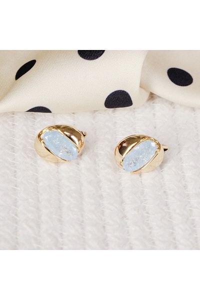 Lekka Design Women's Non-Tarnish Steel Luxury Blue Candy Earrings