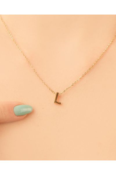Lekka Design VIP Series Steel Jewelry L Letter Necklace